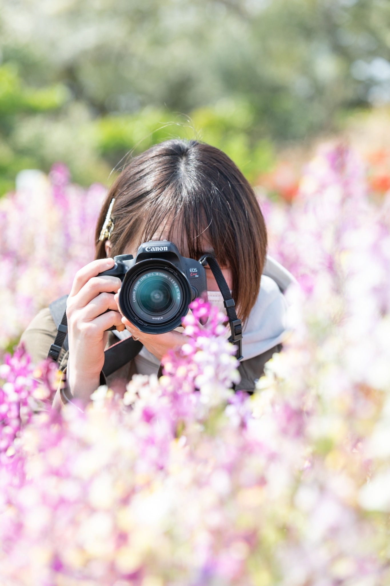 人物　ポートレート　花　春